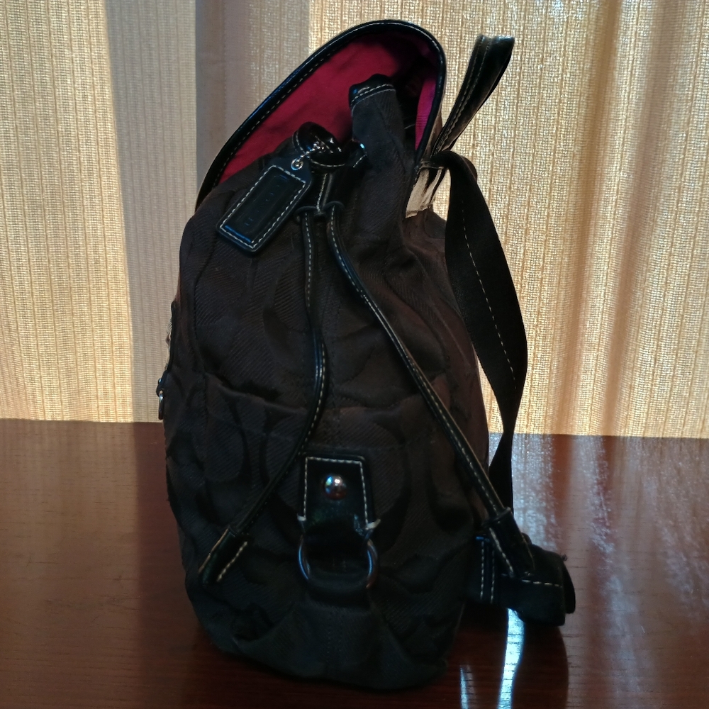 Coach Kyra Signature Logo Canvas Backpack - Picture 5 of 7